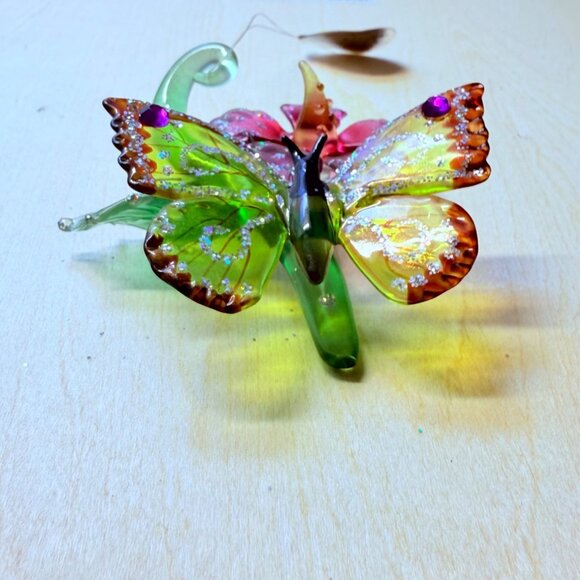 Ashton Drake Butterfly Glass Ornament VTG Collectible Hibiscus Haven Sun Catcher - Picture 4 of 14